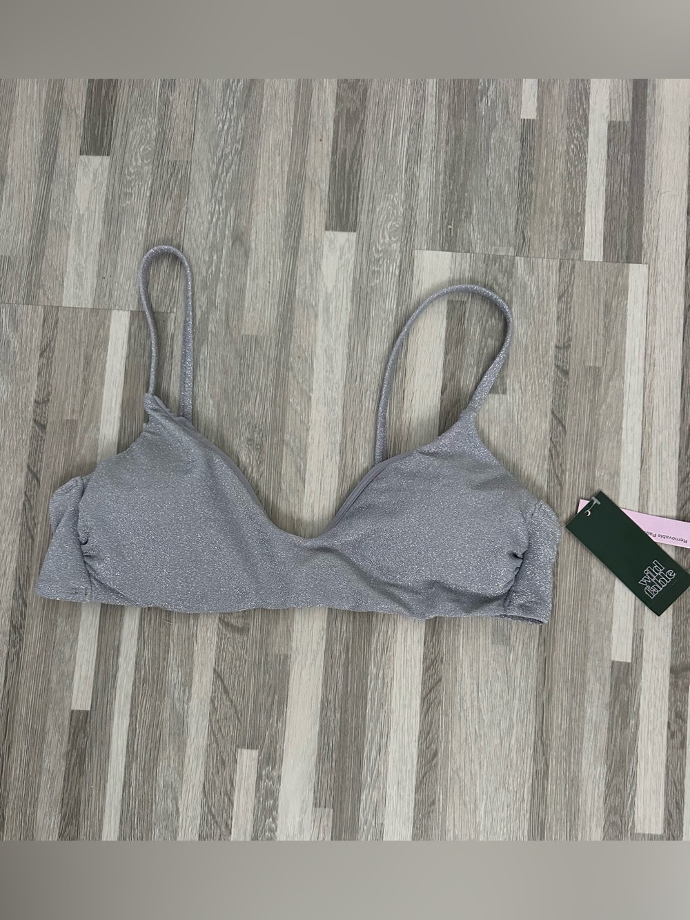 Wild Fable Bikini Top, NWT, Silver, Size L (12-14)